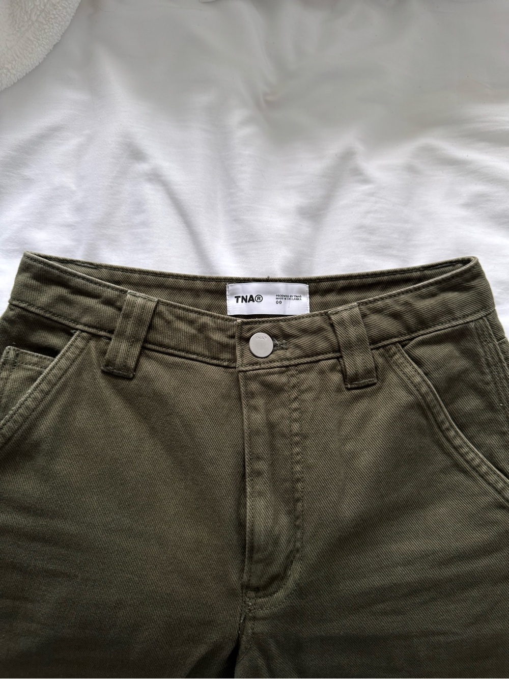 TNA Greenwich Pant Women's Straight Leg Utility Pants Green Size 00
